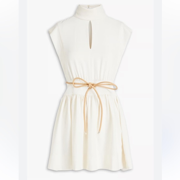 NEW NWT ZIMMERMANN Belted Twill Mini Dress - Off-White
